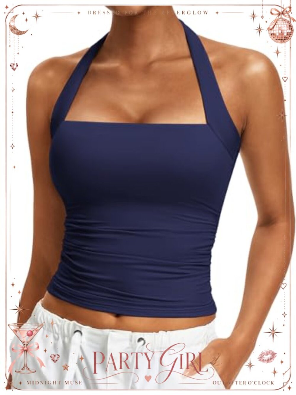 Women's Halter Tank Top Sleeveless Square Neck Slim Fit Summer Going Out Top
